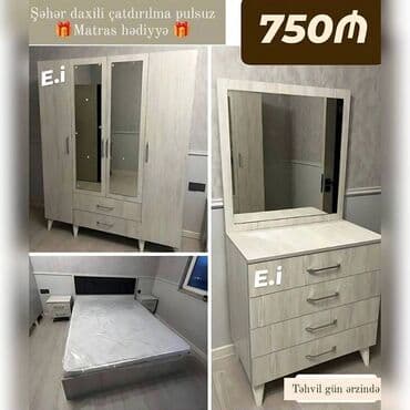 Yataq Otağı Dəsti 750AZN💥 ✔️Rəng seçimi var ✔️Dolab ölçü 200x160x47 lalafo.az -da Yataq Otağı Dəsti 750AZN💥 ✔️Rəng seçimi var ✔️Dolab ölçü 200x160x47