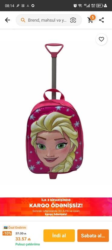 Uşaq üçün təkərli bel çantası/səyahət çamadanı - Rəng: parlaq çəhrayı lalafo.az -da Uşaq üçün təkərli bel çantası/səyahət çamadanı - Rəng: parlaq çəhrayı