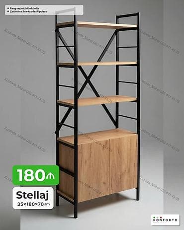 Sənaye üslublu metal karkaslı stellaj-dolab kombinasiyası Ölçü lalafo.az -da Sənaye üslublu metal karkaslı stellaj-dolab kombinasiyası Ölçü