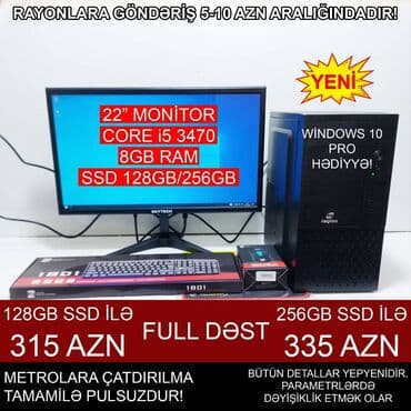 Masaüstü Kompüter "H61 1155 Pentium Core i5 3470” ⭐22 Monitor Full lalafo.az -da Masaüstü Kompüter "H61 1155 Pentium Core i5 3470” ⭐22 Monitor Full