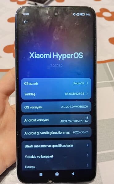 Redmi 12, 128 GB, rəng - Mavi, Barmaq izi lalafo.az -da Redmi 12, 128 GB, rəng - Mavi, Barmaq izi