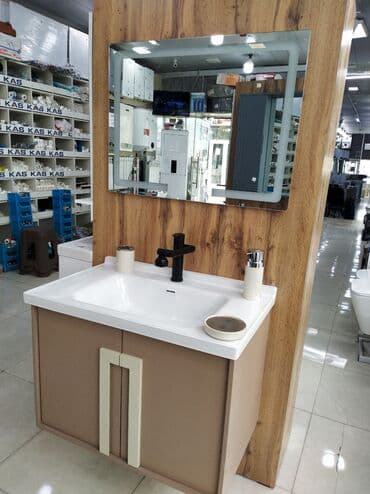 Vanna otağı üçün lavabo dəsti - Asma tipli şkaflı lavabo: hamar ağ lalafo.az -da Vanna otağı üçün lavabo dəsti - Asma tipli şkaflı lavabo: hamar ağ