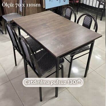 Restoran, kafe, bağ, mətbəx və s üçün masa desti Masa + 4 Stul 130 azn lalafo.az -da Restoran, kafe, bağ, mətbəx və s üçün masa desti Masa + 4 Stul 130 azn