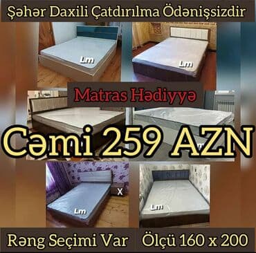 Yataq dəsti — 160x200 ölçü - Müxtəlif dizaynlı yumşaq başlıqlı çarpayı lalafo.az -da Yataq dəsti — 160x200 ölçü - Müxtəlif dizaynlı yumşaq başlıqlı çarpayı