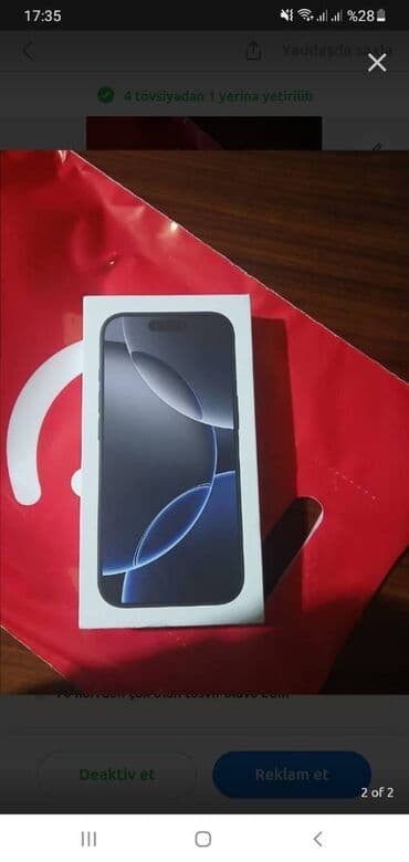 IPhone 16 Pro, 128 GB, Black Titanium lalafo.az -da IPhone 16 Pro, 128 GB, Black Titanium