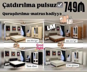 *Yataq dəsti* *Sifarişlə və yeni* Qiymət : *749₼* Dəstə daxildir lalafo.az -da *Yataq dəsti* *Sifarişlə və yeni* Qiymət : *749₼* Dəstə daxildir
