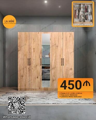 Açılan, 5 qapı Düz dolab, Qarderob, paltar dolabı lalafo.az -da Açılan, 5 qapı Düz dolab, Qarderob, paltar dolabı