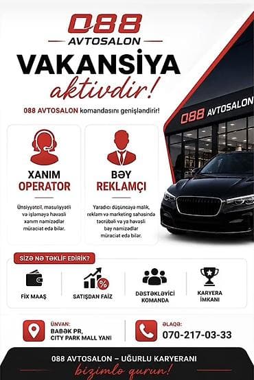 Çağrı mərkəzi operatoru tələb olunur, Yalnız qadınlar üçün lalafo.az -da Çağrı mərkəzi operatoru tələb olunur, Yalnız qadınlar üçün