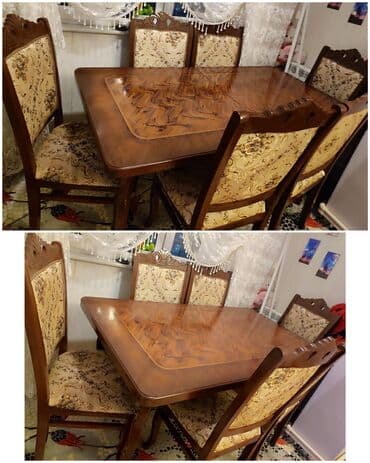 Qonaq otağı üçün, İşlənmiş, Açılan, Dördbucaq masa, 6 stul lalafo.az -da Qonaq otağı üçün, İşlənmiş, Açılan, Dördbucaq masa, 6 stul