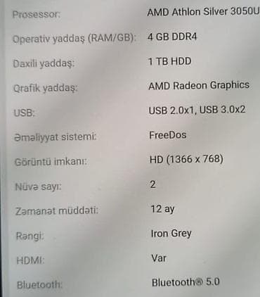 Lenovo noutbuk – Iron Grey rəngdə, klassik dizayn. Noutbuk tam işlək lalafo.az -da Lenovo noutbuk – Iron Grey rəngdə, klassik dizayn. Noutbuk tam işlək