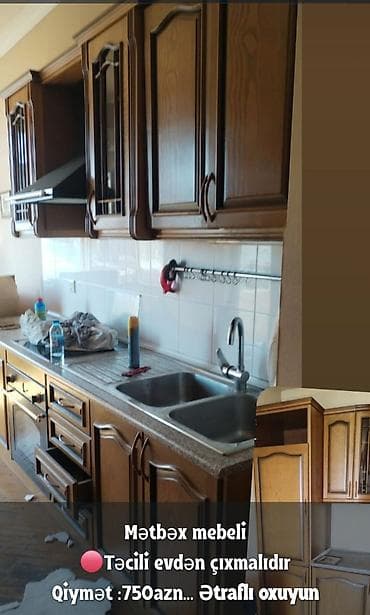 Mətbəx mebeli - Klassik üslubda taxta qapılı asma və döşəmə dolabları at lalafo.az Mətbəx mebeli - Klassik üslubda taxta qapılı asma və döşəmə dolabları