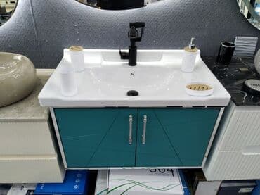 Vanna otağı üçün asma tipli lavabo dolabı və keramika umyvalnik dəsti lalafo.az -da Vanna otağı üçün asma tipli lavabo dolabı və keramika umyvalnik dəsti