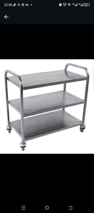 Mağaza arabaları: Paslanmayan metaldan hazırlanmış, dörd təkərli, yuxarıda tutacaqı olan lalafo.az -da — 7 Mağaza arabaları: Paslanmayan metaldan hazırlanmış, dörd təkərli, yuxarıda tutacaqı olan — 7