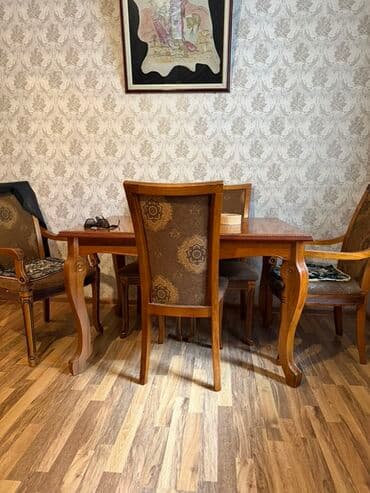 Mətbəx üçün, Dördbucaq masa, 6 stul lalafo.az -da Mətbəx üçün, Dördbucaq masa, 6 stul