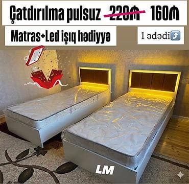 Təknəfərlik çarpayı, Matras ilə lalafo.az -da Təknəfərlik çarpayı, Matras ilə