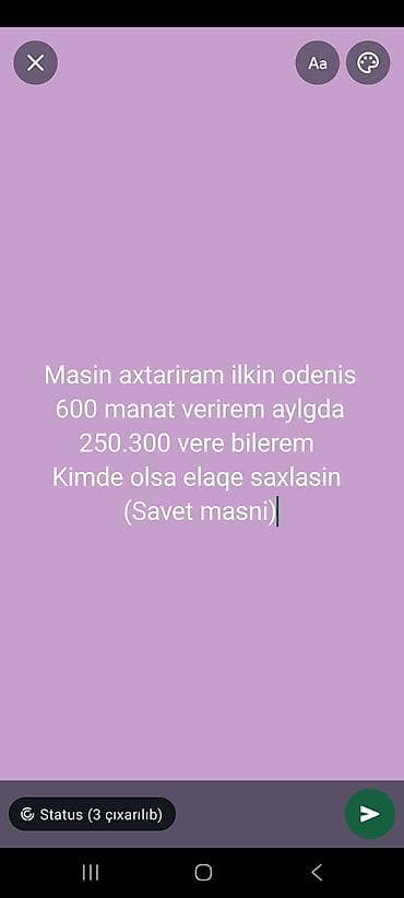 Axtarış: Kreditlə maşın Tələblər: - İlkin ödəniş: 600 manat - Aylıq lalafo.az -da Axtarış: Kreditlə maşın Tələblər: - İlkin ödəniş: 600 manat - Aylıq