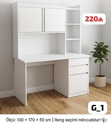 Masaüstü rəfli iş masası – G_1 modeli - Ölçü: 100 × 170 × 50 sm - lalafo.az -da Masaüstü rəfli iş masası – G_1 modeli - Ölçü: 100 × 170 × 50 sm -