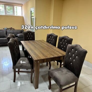 Qonaq otağı üçün, Yeni, Açılmayan, Dördbucaq masa, 6 stul lalafo.az -da Qonaq otağı üçün, Yeni, Açılmayan, Dördbucaq masa, 6 stul