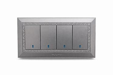 Aulmo 4 düyməli divar açarı – dekorativ çərçivəli, LED göstəricili - lalafo.az -da Aulmo 4 düyməli divar açarı – dekorativ çərçivəli, LED göstəricili -