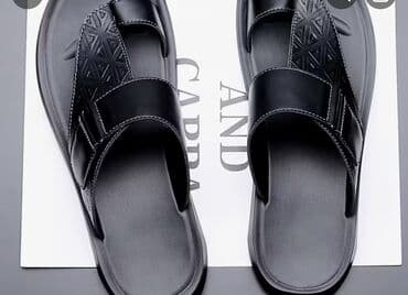 Kişi üçün qara rəngli dərili (eko-dəri) şlapan/sandalet. - Minimalist lalafo.az -da Kişi üçün qara rəngli dərili (eko-dəri) şlapan/sandalet. - Minimalist