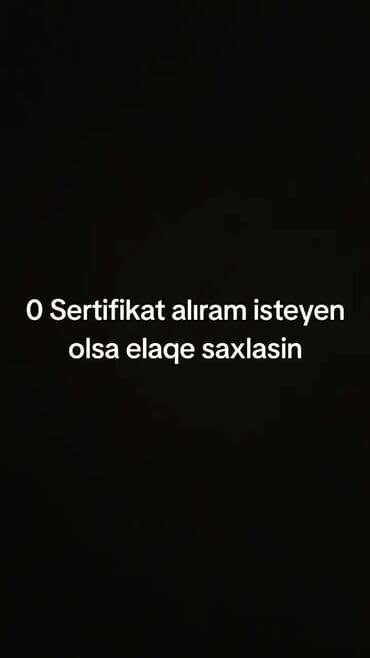 Salam Sertifikat alıram 0 olsun buraxlis olmasin taksiye adiva lalafo.az -da Salam Sertifikat alıram 0 olsun buraxlis olmasin taksiye adiva