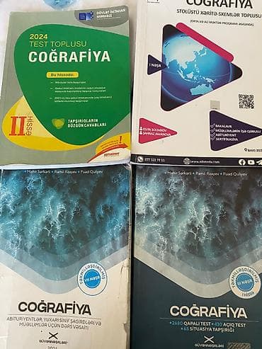 2024-cü il coğrafiya test toplusu və dərs vəsaitləri. Bu vəsaitlər lalafo.az -da 2024-cü il coğrafiya test toplusu və dərs vəsaitləri. Bu vəsaitlər