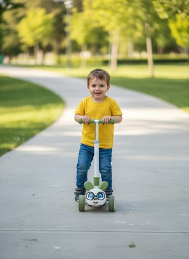 Skuter satılır. Ön tərəfində eynəkli bir cizgi film personajının başı lalafo.az -da Skuter satılır. Ön tərəfində eynəkli bir cizgi film personajının başı