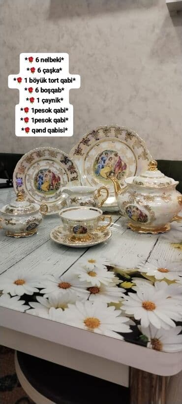 Çay dəsti, rəng - Qızılı, Farfor lalafo.az -da Çay dəsti, rəng - Qızılı, Farfor