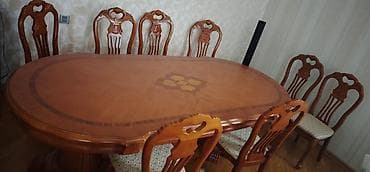 Qonaq otağı üçün, İşlənmiş, Açılmayan, Oval masa, 8 stul lalafo.az -da Qonaq otağı üçün, İşlənmiş, Açılmayan, Oval masa, 8 stul