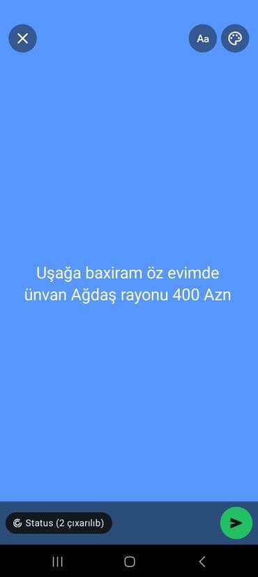 Uşaq baxımı xidməti – ev şəraitində - Ünvan: Ağdaş rayonu - Qiymət lalafo.az -da Uşaq baxımı xidməti – ev şəraitində - Ünvan: Ağdaş rayonu - Qiymət