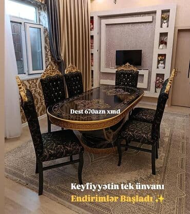 Qonaq otağı üçün, Yeni, Açılmayan, Oval masa, 6 stul lalafo.az -da Qonaq otağı üçün, Yeni, Açılmayan, Oval masa, 6 stul