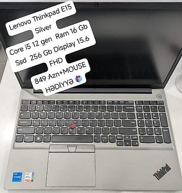 Lenovo ThinkPad, 15.6 ", Intel Core i5, 256 GB lalafo.az -da Lenovo ThinkPad, 15.6 ", Intel Core i5, 256 GB