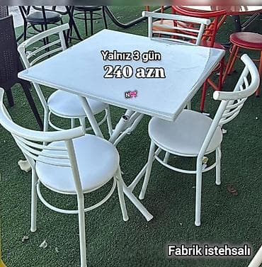 Kvadrat masa, 4 stul, Qatlanan, Stullar ilə, Metal lalafo.az -da Kvadrat masa, 4 stul, Qatlanan, Stullar ilə, Metal