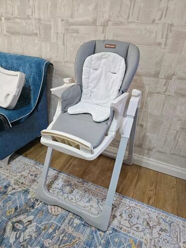 Mstar Baby uşaq yemək stulu - Rəng: boz-ağ - Yumşaq yastıqlı oturacaq lalafo.az -da Mstar Baby uşaq yemək stulu - Rəng: boz-ağ - Yumşaq yastıqlı oturacaq