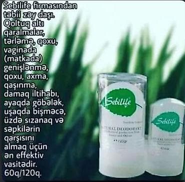 Sebilife firmasının təbii zəf daşından hazırlanmış Natural Deodorant lalafo.az -da Sebilife firmasının təbii zəf daşından hazırlanmış Natural Deodorant