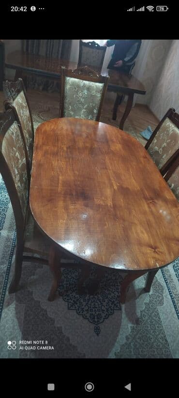 Qonaq otağı üçün, İşlənmiş, Açılmayan, Oval masa, 6 stul lalafo.az -da Qonaq otağı üçün, İşlənmiş, Açılmayan, Oval masa, 6 stul