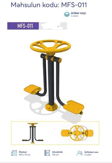 Dəbilqələr: Açıq hava fitnes avadanlıqları – sarı/qrafit rəng palitrası, metal lalafo.az -da — 45 Dəbilqələr: Açıq hava fitnes avadanlıqları – sarı/qrafit rəng palitrası, metal — 45