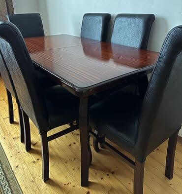 Qonaq otağı üçün, İşlənmiş, Açılmayan, Dördbucaq masa, 6 stul lalafo.az -da Qonaq otağı üçün, İşlənmiş, Açılmayan, Dördbucaq masa, 6 stul