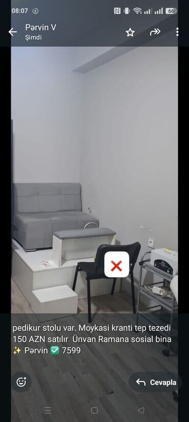 Pedikur stolu var. Moykasi kranti tep tezedi 150 AZN satılır Ünvan lalafo.az -da Pedikur stolu var. Moykasi kranti tep tezedi 150 AZN satılır Ünvan