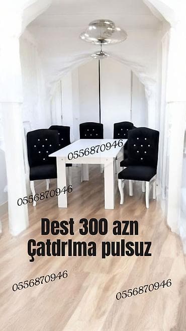 Qonaq otağı üçün, Yeni, Açılmayan, Dördbucaq masa, 6 stul lalafo.az -da — 2 Qonaq otağı üçün, Yeni, Açılmayan, Dördbucaq masa, 6 stul — 2