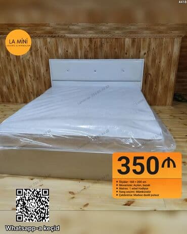 İkinəfərlik çarpayı, Bazalı, Matras ilə, Siyirməli lalafo.az -da İkinəfərlik çarpayı, Bazalı, Matras ilə, Siyirməli