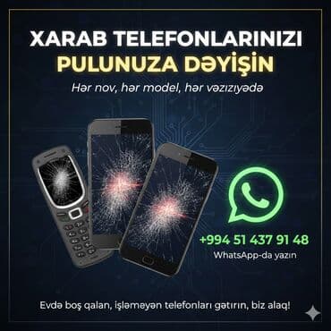 Xarab və işləməyən telefonların alışı və nağd pula çevrilməsi xidməti lalafo.az -da Xarab və işləməyən telefonların alışı və nağd pula çevrilməsi xidməti
