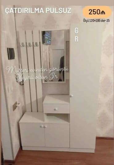 Düz dolab, Dəhliz üçün, Qarderob, Açılan, Korpuslu, 2 qapılı lalafo.az -da Düz dolab, Dəhliz üçün, Qarderob, Açılan, Korpuslu, 2 qapılı