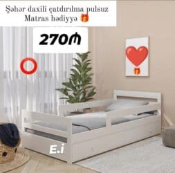 Yeni, Təknəfərlik çarpayı, Matras ilə, Siyirməli lalafo.az -da Yeni, Təknəfərlik çarpayı, Matras ilə, Siyirməli