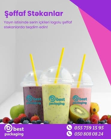🥤 PET Plastik Kokteyl Stəkanları Həcm: 300 / 400 / 500 ml Qiymət: 0.20 lalafo.az -da 🥤 PET Plastik Kokteyl Stəkanları Həcm: 300 / 400 / 500 ml Qiymət: 0.20