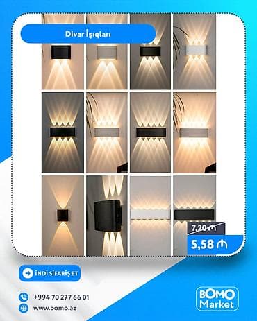 🔥 Divar İşıqları ✅ Marka: No Brand ✅ Rəng temperaturu: 4000K ✅ lalafo.az -da 🔥 Divar İşıqları ✅ Marka: No Brand ✅ Rəng temperaturu: 4000K ✅