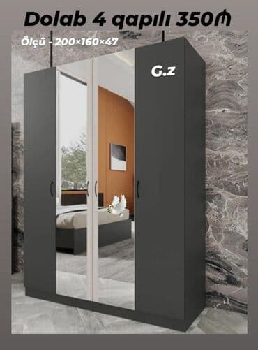 Yeni, Açılan, 4 qapılı Düz dolab, Qarderob, paltar dolabı lalafo.az -da Yeni, Açılan, 4 qapılı Düz dolab, Qarderob, paltar dolabı