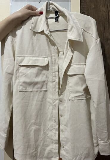 Qadın üçün krem rəngli oversize köynək-gödəkçə (şaket) - Rəng: açıq lalafo.az -da Qadın üçün krem rəngli oversize köynək-gödəkçə (şaket) - Rəng: açıq