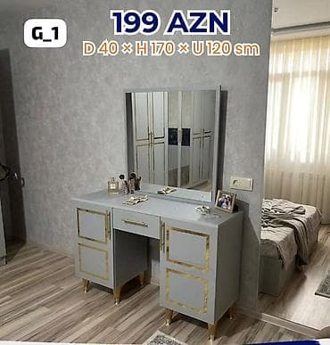 Игровые наборы: G_1 model makiyaj masası və güzgü dəsti Ölçülər: - Dərinlik: 40 sm - at lalafo.az — 1 Игровые наборы: G_1 model makiyaj masası və güzgü dəsti Ölçülər: - Dərinlik: 40 sm - — 1