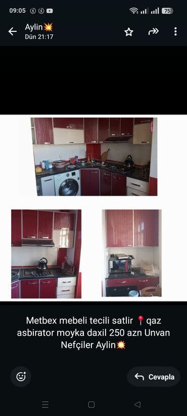 Metbex mebeli tecili satlir 📍qaz asbirator moyka daxil 250 azn Unvan lalafo.az -da Metbex mebeli tecili satlir 📍qaz asbirator moyka daxil 250 azn Unvan